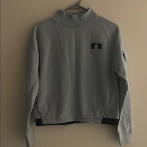 Reebok Light Blue Gray Mock Neck Sweatshirt